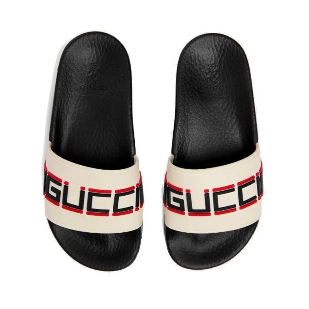 Authentic Gucci stripe rubber slide sandal